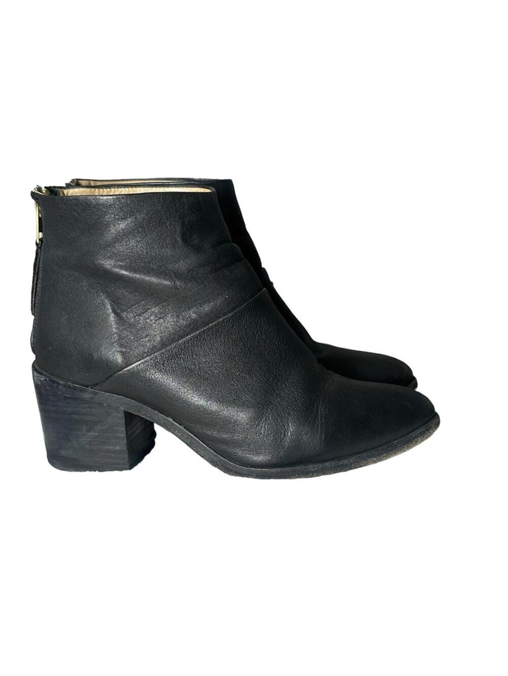 NISOLO Dari Commuter Boot Black Leather Ankle Zip Waterproof Women's Size US 7.5